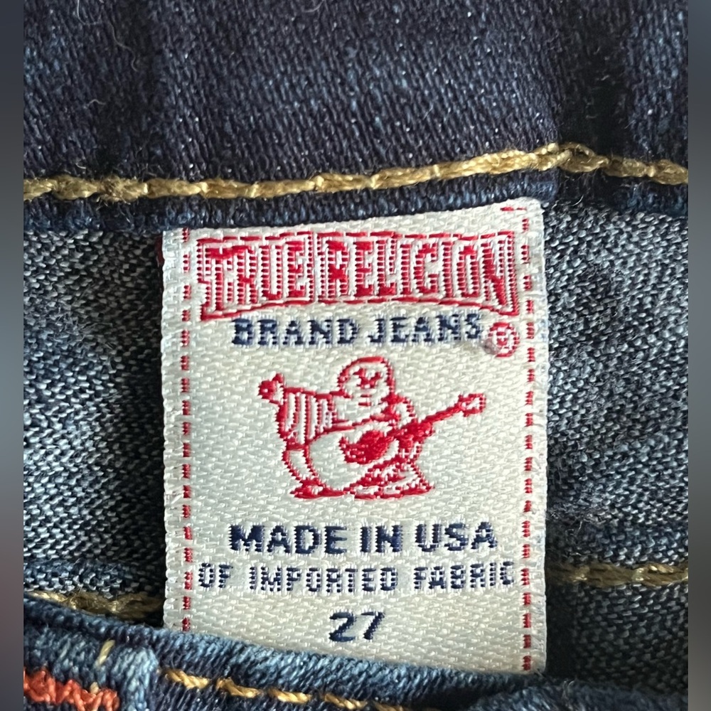 TRUE RELIGION Blue Jeans Women’s Straining Leg Sz 27 - Picture 7 of 12
